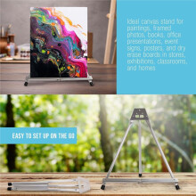 Aluminum Tabletop Easel for Painting-Silver, Portable Tripod Art Easel Stand for Sign Display Painting Canvas