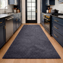 (Short Pile 80x150cm, Grey) Luxury Short Pile Rug - Soft Fluffy Anti-Slip Washable Area Rug with Memory Foam Backing | Living Room & Bedroom Carpet