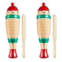 2 Pezzi di Strumento Musicale Latino A Forma di Pesce Guiro Colorato, Strumento Musicale A Percussione In Legno A Forma di Rana per Adulti