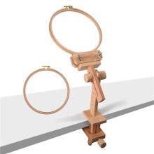 HöLzerner Stickrahmenhalter 360 Grad Drehung, Verstellbarer Desktop StäNder, KreuzstichstäNder, mit Stickrahmen