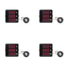 4X AC Ammeter Voltmeter Three Display Current Voltage Frequency Meter AC50-500V AC0-120A 10-99.9Hz