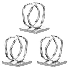 3Pcs Stainless Steel Ring Bases Adjustable Bezel Trays for DIY Jewelry