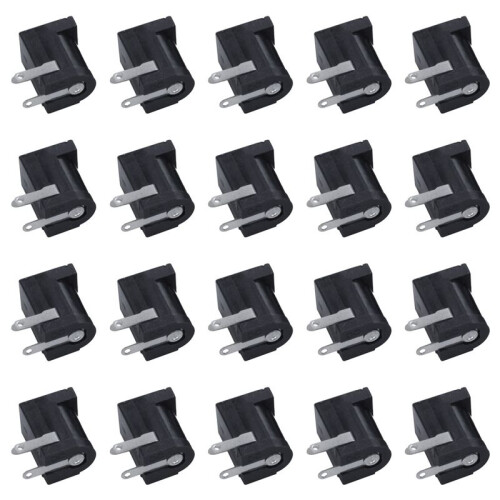 20 Piezas  5.5Mmx2.1Mm Power Jack Socket Conector de Montaje en Panel Hembra