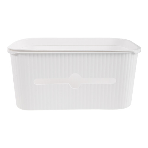 White Plastic Diaper Basket Hanging Baby Bedside Storage Caddy