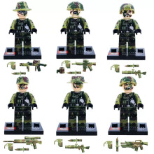 6PCS Military Mini Figures BaseSets Army guns Soldiers Weapons Toys Fit Lego ﻿