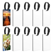 20 Stück Leere Sublimations-Gepäckanhänger, Leere Reisetaschen-Gepäckanhänger mit Riemen, Doppelseitiger -Kofferetikettenanhänger