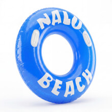 GEEZY Inflatable Turbo Tyre Swimming Ring 47" with Handles Blue Rubber Pool Float