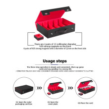 Trading Card Storage Box 5-Row with Handle, Storage Box Holds 3900+ Cards , Top Loaders Organizer for Game Sports Card