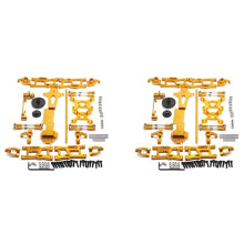 2 set for 1:14 144001 Full Upgrade Spare Parts Metal C Steering Cup Swing Arm Central Drive Shaft,Yellow
