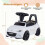 Kinder-Elektroauto mit Licht, Kippschutz, Staufach, Weiß 2