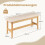Bambusbank mit Kunstlederkissen, 100 cm, Beige 2