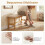 Bambusbank mit Kunstlederkissen, 100 cm, Beige 5