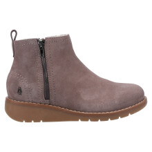 (Beige, 4 (Adults')) Hush Puppies Womens Boots Ankle Libby Suede Leather Zip taupe UK Size