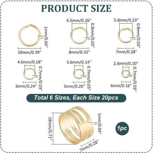 120 Stück Edelstahl-Binderinge 4–10 mm für Schmuck 1