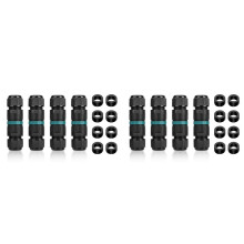 8PCS 2 Way 3 Pole Junction Box IP68 Outdoor Waterproof Electrical Cable Connector Ø5-12 mm