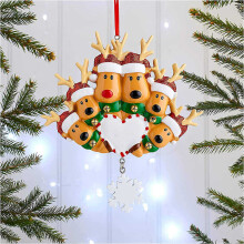 Personalized Deer Family Christmas Tree Ornament Family Xmas Decorating Set  Gift (Christmas Deer, Family of 6)