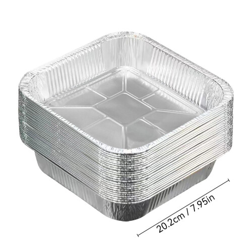 Formas de alumínio para assar 20x20cm com tampas – Pacote com 10 2