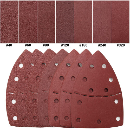 Hook and Loop Mouse Sander Pads 70 pcs assorted grits 2