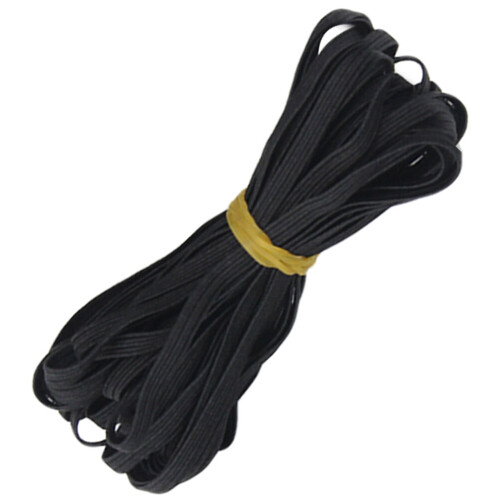 Svart flat TPU-elastisk båndspole 10 m 2