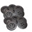 10 stk. 5 cm runde treknapper med 4 hull brune 2