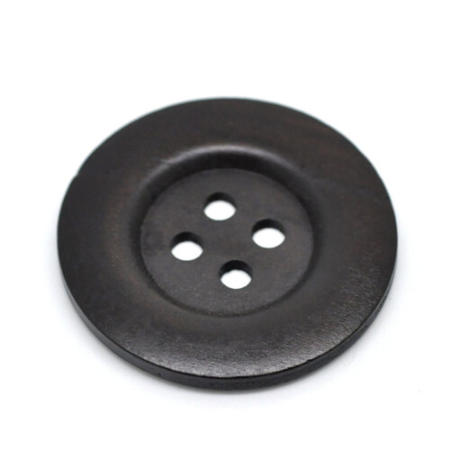 10 stk. 5 cm runde treknapper med 4 hull brune 2