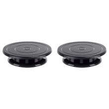 2pcs 11 Inch Rotate Turntable Sculpting Wheel Revolving Cake Turntable Black Painting Turn Table Stand