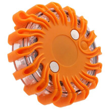 LED Road Flares Flashing Emergency Warning Light Rechargeable Waterproof Roadside Safety Disc Magnetic Base EU Plug