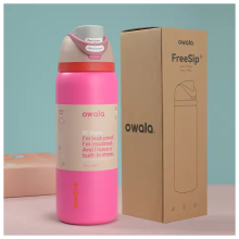 (HOT PINK) CXINLky Bouteille Eau Inox Isotherme 32 Oz Rose Fluide Paille Sans BPA Sport Voyage