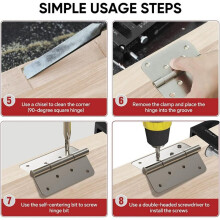 Aluminum Alloy Door Hinge Jig,Door Hinge Router Jig with Scale, Fits for 2.5-5" Length and Thicknesses, 1/4"&5/8" Radius