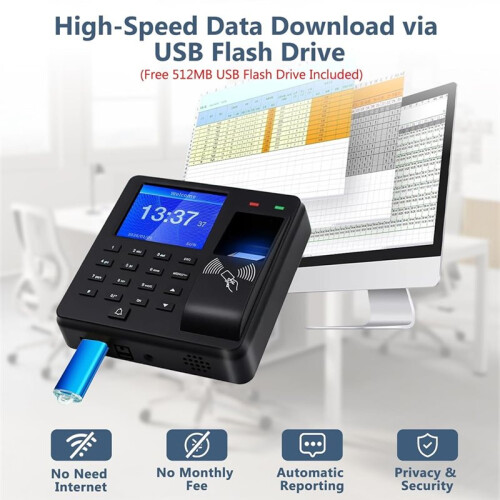 Access Control Attendance Machine Fingerprint/Password/ID Card Identification,with RFID 1000 Fingerprints 1