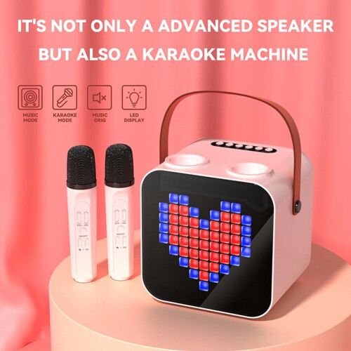Draagbare Karaoke-Luidspreker met Kleurenscherm en , Inclusief Microfoon 2
