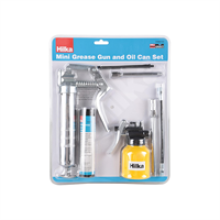 Hilka Tools Mini Grease Gun And Oil Can Set Silver