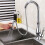 3X Kitchen Sink Pull Down Faucet Spray  Nozzle Pull Out Hose Sprayer Replacement Part Faucet  - Brushed Nickel 6