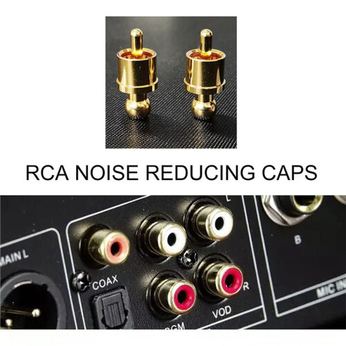 20Pcs Gold Plated RCA Plug Cap Short-Circuit Socket, Phono Connector RCA Shielding Jack Socket Protect Cover Caps 2