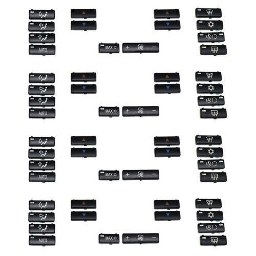 4X 14 Button Key Cap Car Air Conditioner A / C Control Panel  Button Key Cover for  E39 E53 525I 530I 540I M5