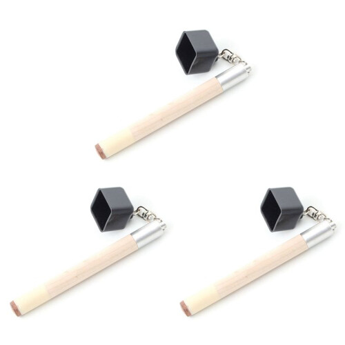 3X 2 in 1 Pocket Chalk Holder Prep Stick Billiard Snooker Pool Cue Tip Pricker Tool