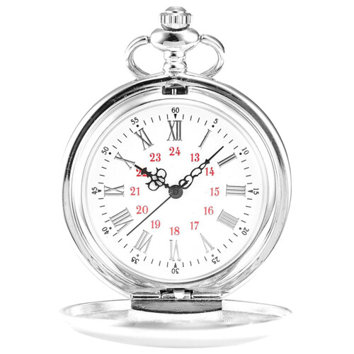 2X Pocket Watch, Metal Strap, Silver 1