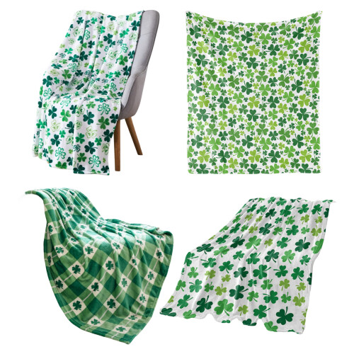 Soft Irish Print Fleece Blanket With Patricks Day Theme For-B 1