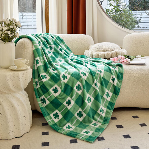 Soft Irish Print Fleece Blanket With Patricks Day Theme For-B 2