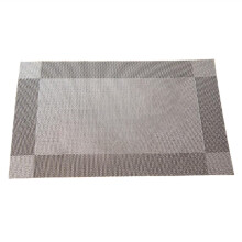 Placemat Pvc Western Placemat Single Frame Heat Insulation Pad Hotel Family Disposable Table Mat Silver Gray