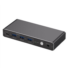 2K 120Hz for USB C -Compatible KVM 100W PD Charge Type C USB KVM Switcher for PC Desktop EU PLUG