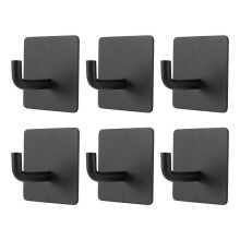 6Pcs Adhesive Hooks Duty Towel Hooks for Bathrooms Kitchen Home Stainless Steel Wall Hanging Without Nails Coat Clothes