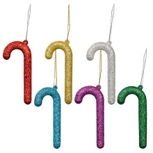 Shiny Crutch Merry Christmas Decoration PVC Color Xmas Tree Hanging Ornament Kids Gift for Home Decor Room Wall Pendant
