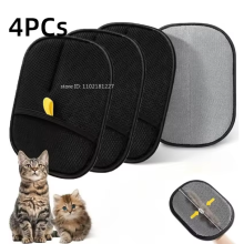 Pet Hair Cleaning Removal Gloves Pet Double-sided Grooming Glove Reusable Tool Sofa Carpets Cat Dog Hair Cleaning Tools 4pcs