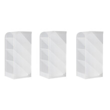 Desk Manager Pen Storage Rack Multi-Compartment Pen Holder Storage Box Stationery Solid Color Translucent for Office