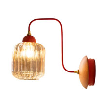 Nordic Amber Glass Wall Lamps for Bedroom Bedside, Corridor, and Hallway Lighting
