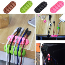 Supporto per Cavo un 5 Clip Supporto per Cavo nel Silicone Supporto per Clip di Gestione 'Avvolgitore USB per Auricolare per Mouse Auricolare, Ecc