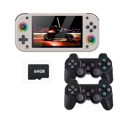 M26 Retro Handheld Game Console with 1Pair Handle 5.1Inch 64GB Open Source Pocket Video Player Support 30+ Simulators B