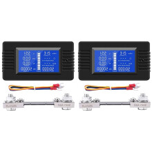 2X  Battery Monitor Power Meter Ammeter Digital  0-200V Shunt 100A Multimeter, Meter Voltmeter Capacity Tester