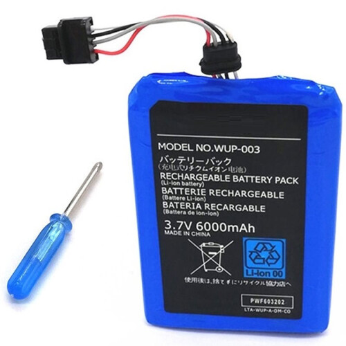 6000mAh for  U Gamepad Battery, for  U Battery Replacement Rechargeable Battery Pack  Accessories